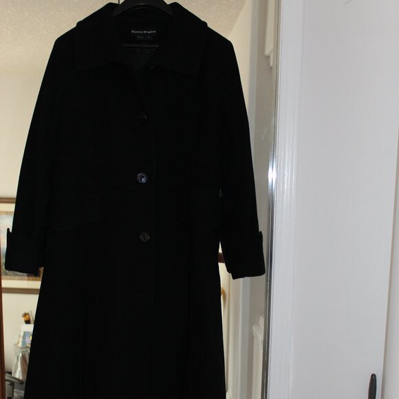 Bianca Nygard Fitted Flare Floor Length 80% Wool Women's Winter Coat Size Tall L - Picture 1 of 10
